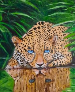 Voir le détail de cette oeuvre: Léopard s'abreuvant